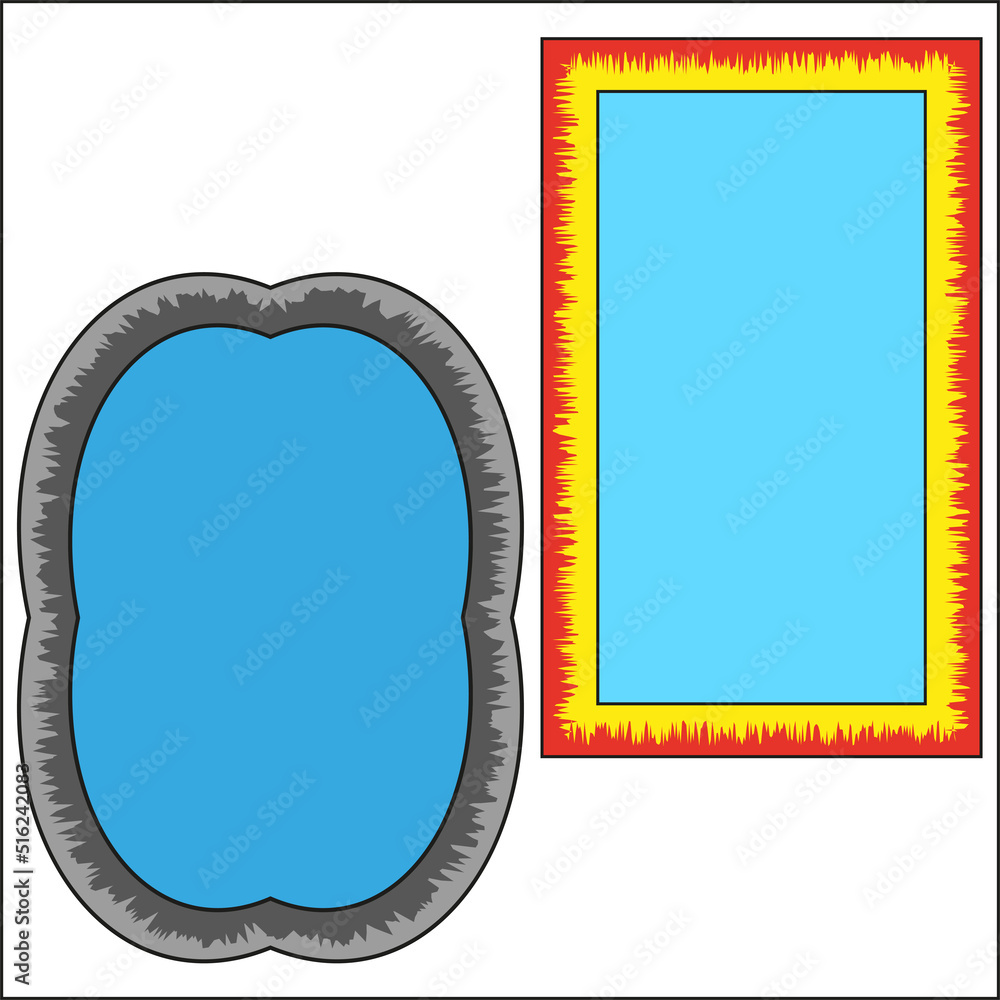 Poster mirrors in the frame. frame set. vector illustration. stock image.