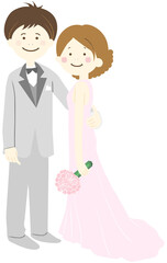 結婚式をする新郎新婦