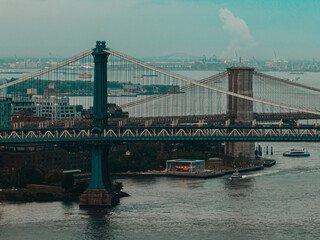 Williamsburg Bridge, Brooklyn Drone View