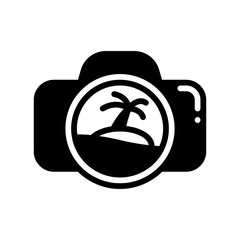 camera solid style icon. vector illustration for graphic design, website, app