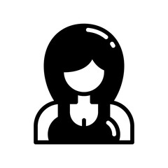 girl solid style icon. vector illustration for graphic design, website, app