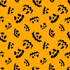Halloween seamless spooky faces pattern for clothes print and wrapping paper and kids notebooks and accessories