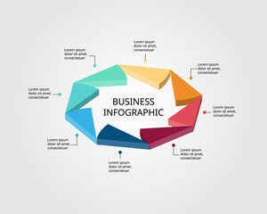 Obraz premium triangle chart template for infographic for presentation for 8 element