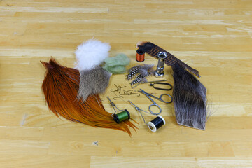 Fly tying tools and paraphernalia.