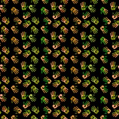 Handprint seamless team work pattern for school and kids and wrapping paper and notebooks and clothes print