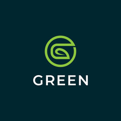 Obraz premium g green garden and leaf concept logo inspiration