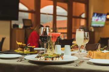 table setting at restaurant