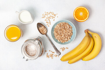Fototapeta na wymiar healthy breakfast ingredients