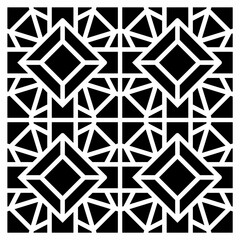 Decorative stencil motif of abstract diamond shape. Laser cut stencil for paper, wood, plastic, metal, acrylic. Black and white pattern. EPS8 #20