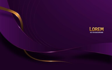 luxury purple abstract background combine with golden lines element