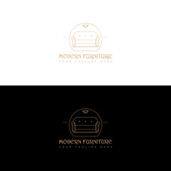 Modern furniture logo design vector illustration
