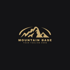 Mountain base logo design vector illustration