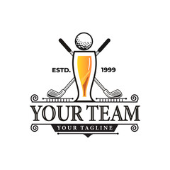 Restaurant Golf Bar with vintage Golf Ball logo design