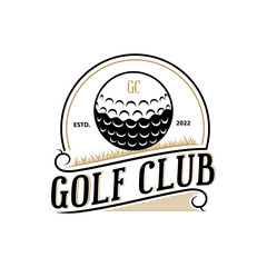 Vintage golf club sports logo and badge. vintage professional golf template logo design for golf club