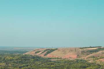 beautiful view of the mountain hill and forest