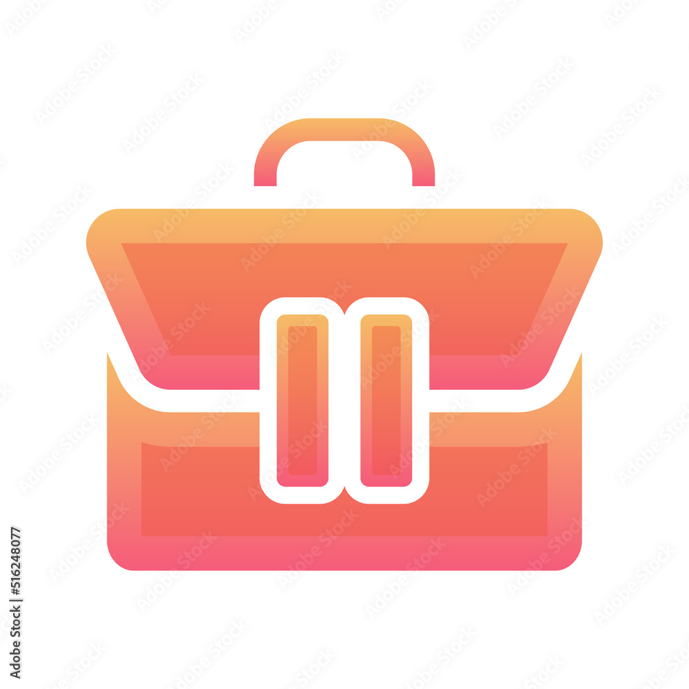Poster suitcase pause logo gradient design template icon element