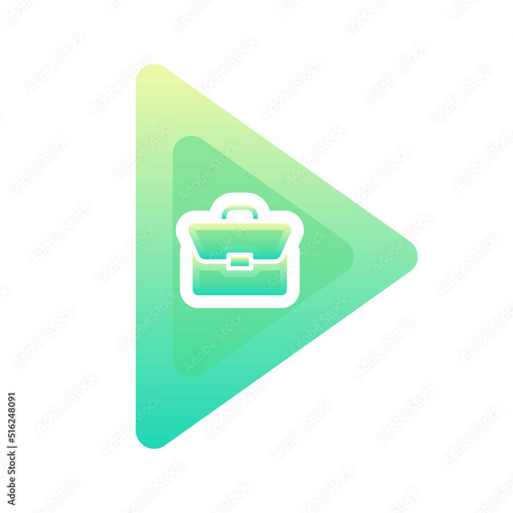 Poster suitcase play logo gradient design template icon element
