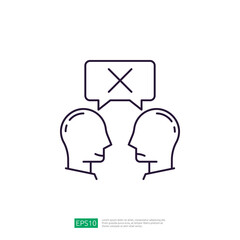 Rejection Business idea Discussion vector Icon Illustration