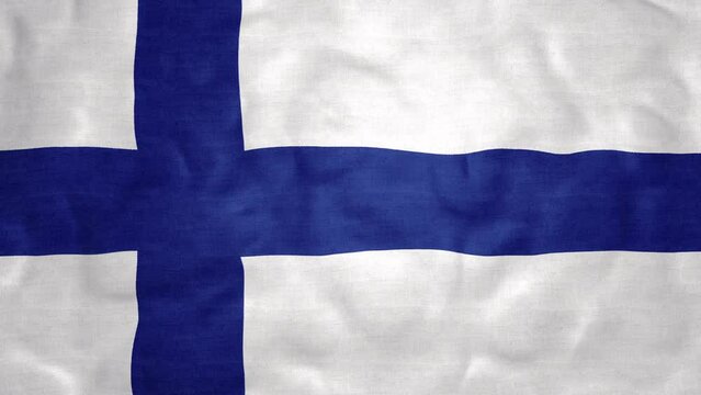 Finland Finnish Scandinavian flag cloth waving in the breeze seamless repeating looping video