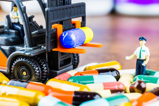 Drug prescription for treatment medication. Pharmaceutical medicament, cure in container for health. Pharmacy theme, capsule pills with medicine antibiotic in packages. blue yellow medicine Ukraine