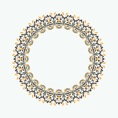 Round Decorative Border Frame with Clear Background. Ideal for vintage label designs.