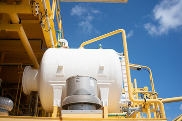 White water tanks are installed for use on the drilling rig.