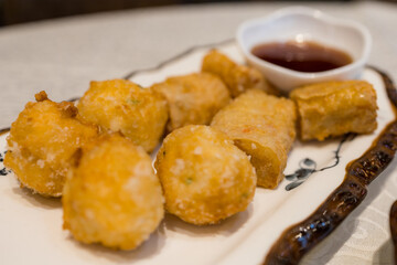 Crispy Shrimp Balls with sauce