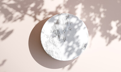 concrete podium for product presentation. Top view, 3d illustration