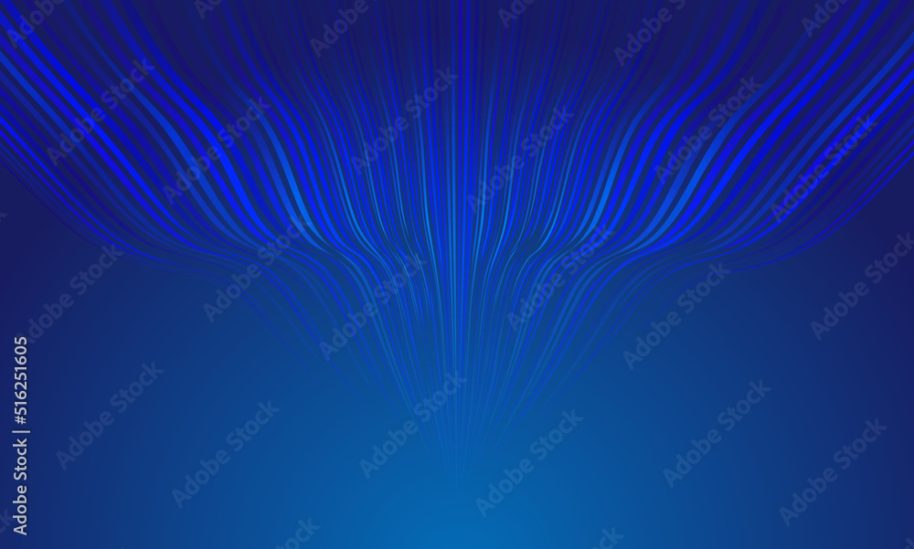Poster blue wavy lines moving from top to bottom converge abstract texture background