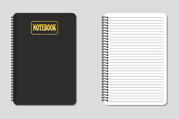 Set of realistic vector illustration notebook memo notepad templates - obrazy, fototapety, plakaty