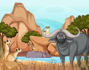 Dryland forest with animals © blueringmedia