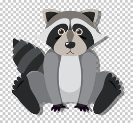 Cute raccoon in flat cartoon style © blueringmedia
