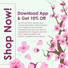 Shop now, download application ten percent off