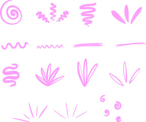 Pink Lineart Icon Set