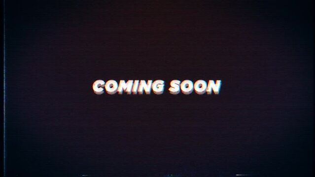 COMING SOON Retro text effects with glitch VHS background