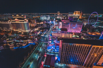 Las Vegas at night Ariel view