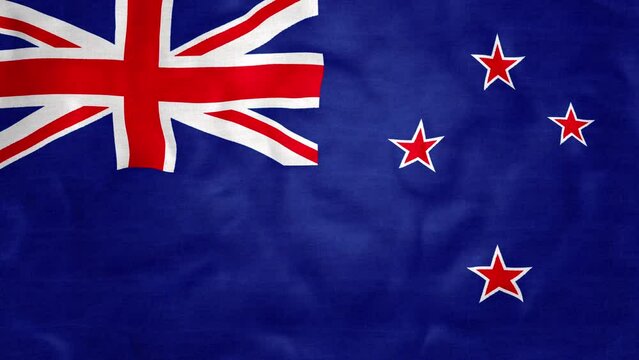 New Zealand kiwi flag cloth waving in the breeze seamless repeating looping video