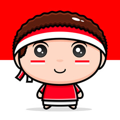 Indonesian boy mascot cute character