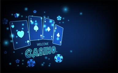 Casino background, Concept casino playing cards, futuristic digital innovation background vector illustration