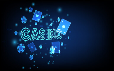 Casino background, Concept casino playing cards, futuristic digital innovation background vector illustration