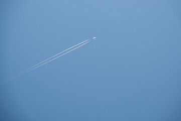 airplane in the blue sky