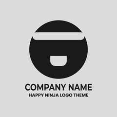 Happy Ninja Simple Logo Branding Company with Strong Fast Move Style. Monochrome Icon Logo with Black Color and Clean Design. Customer Personal Touch Minimalist Brand Identity