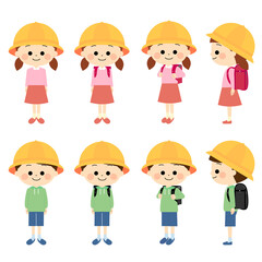 色々なポーズの小学生セット