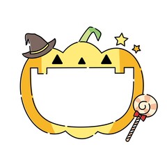 秋のイラストフレーム・ハロウィン