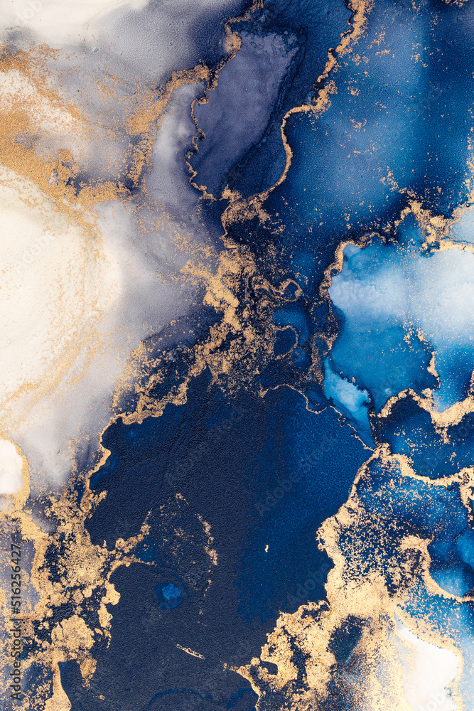 Poster marble ink abstract art from exquisite original painting for abstract background . painting was pain