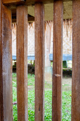 Wooden sticks used as house fences