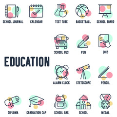 Education and back to school set icon symbol template for graphic and web design collection logo vector illustration