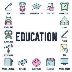 Education and back to school set icon symbol template for graphic and web design collection logo vector illustration