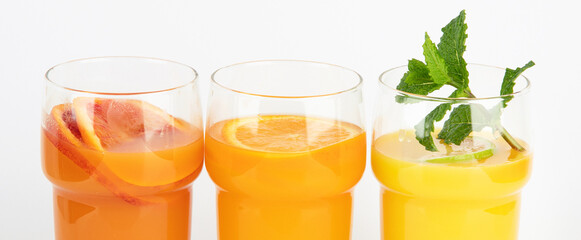 Fruit juices assortment on light background. © bit24