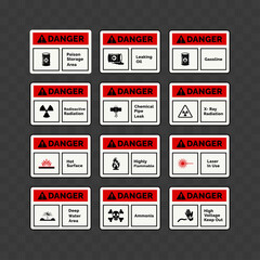Danger collection sign and symbol design vector illustration